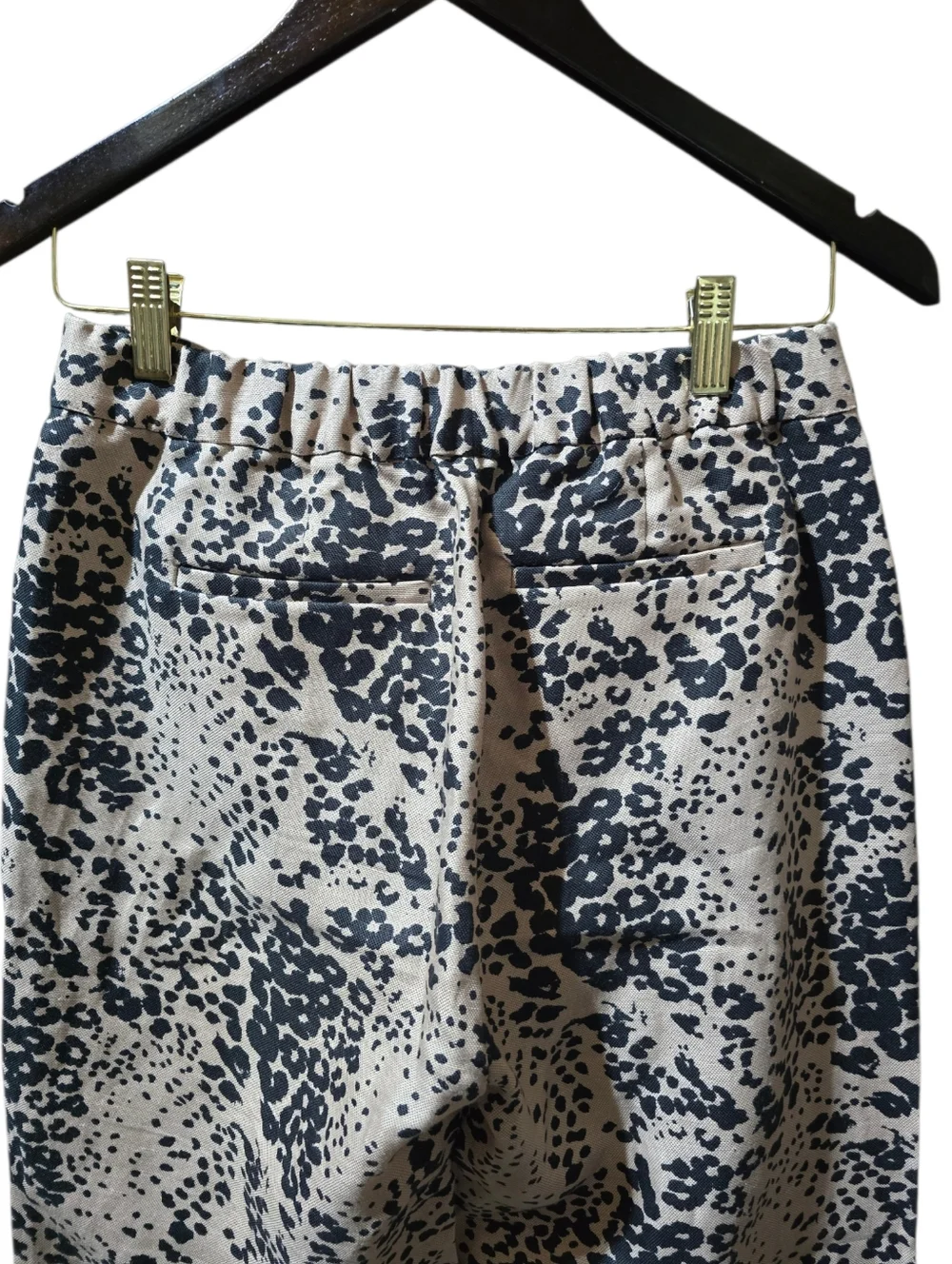 J. Crew High Rise Peyton Pant Leopard Print Cropped Linen Blend Size 2